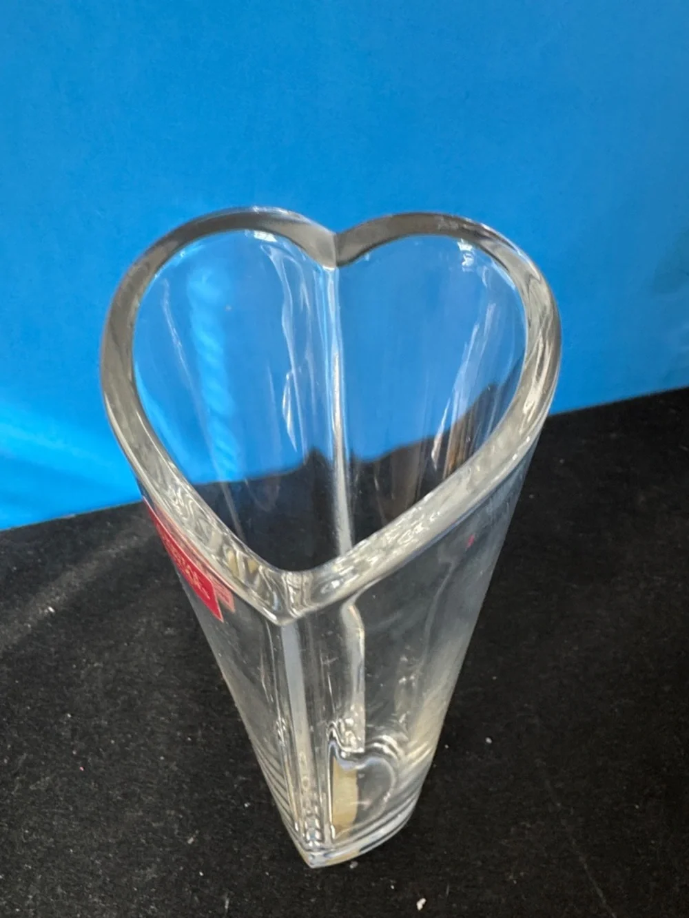 Cristal d'Arques Clear heart shape Glass Vase made in France